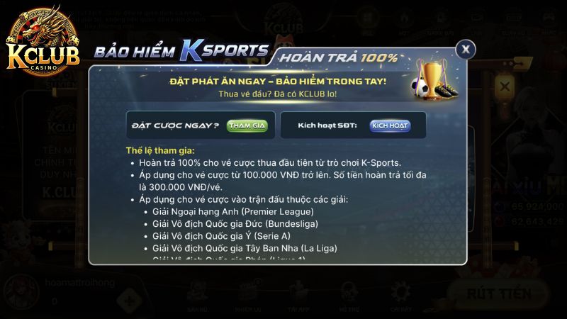 Đọc kỹ lưu ý để áp dụng hoàn cược 100% thành công